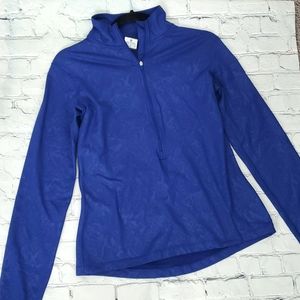 NIKE Pro Dri-Fit Womens Size M Blue Reptile Print 1/2 Zip Up Shirt